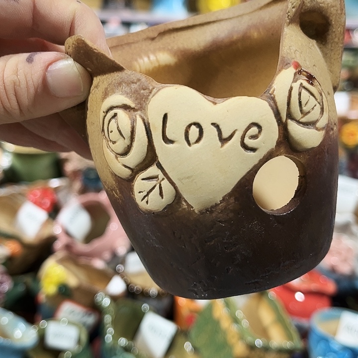 瓷片捏花花盆多肉福利