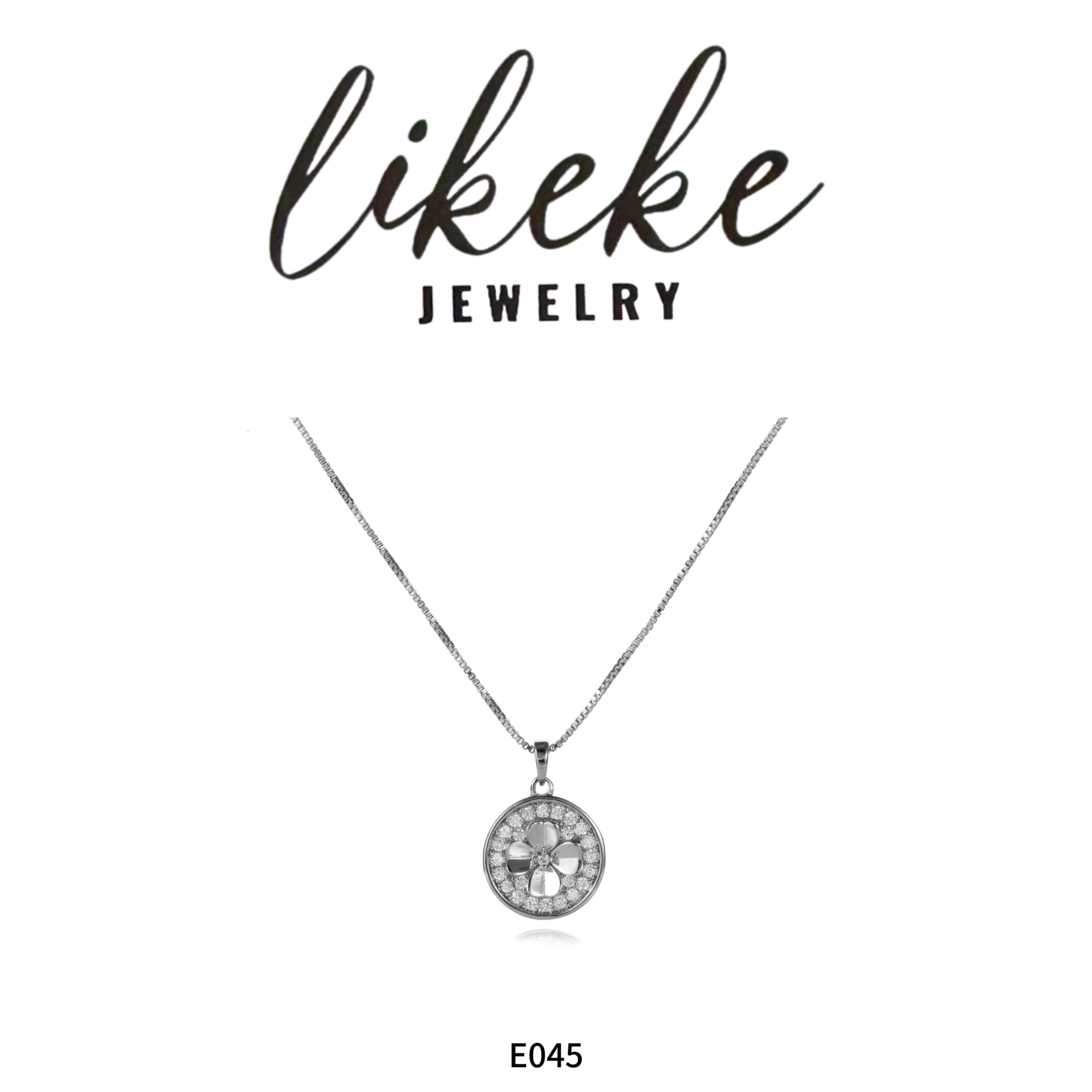 坠链均925银锆石 LI KEKE【四叶草华】轻奢四叶草轻奢镶嵌项链E045