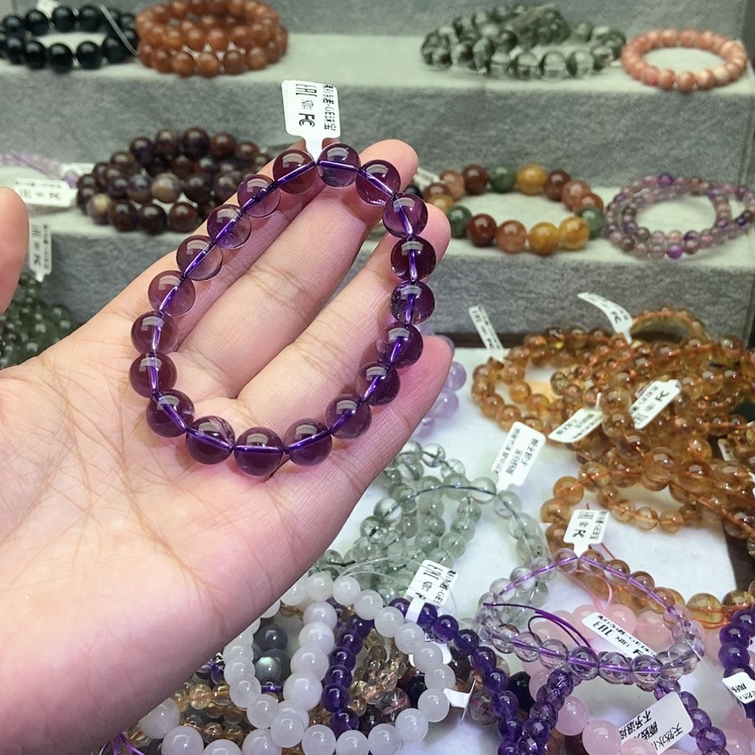 水晶手链未镶嵌L****)巴西紫10+