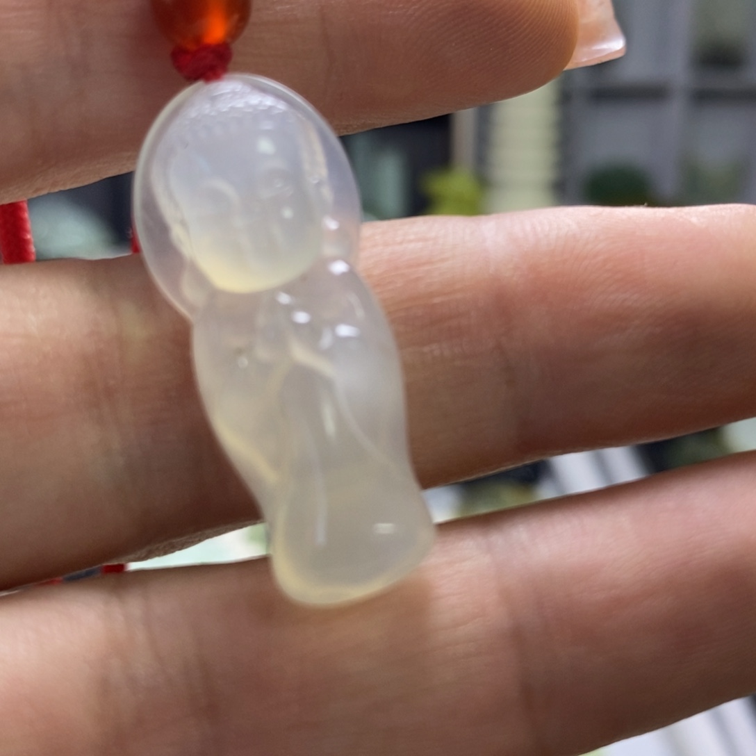 蛇纹石玉颈饰未镶嵌宝宝佛