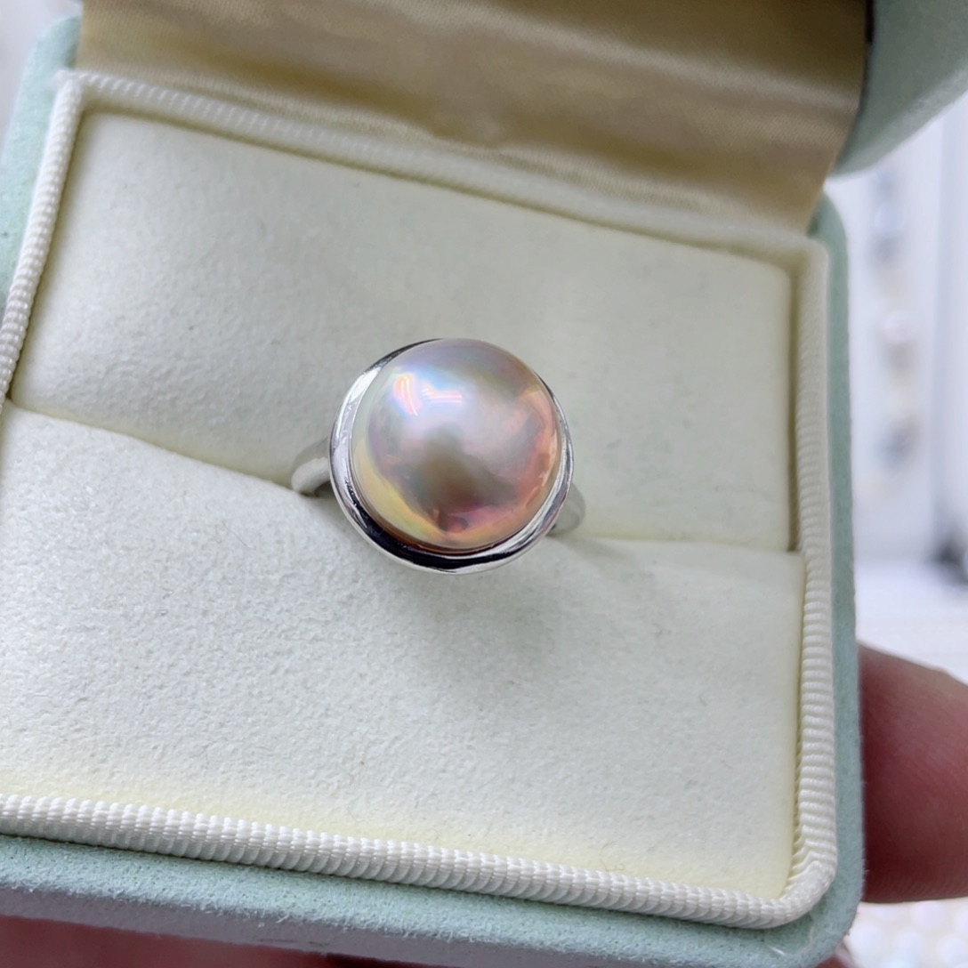 拼合珍珠（马贝珠）戒指银S925镶嵌