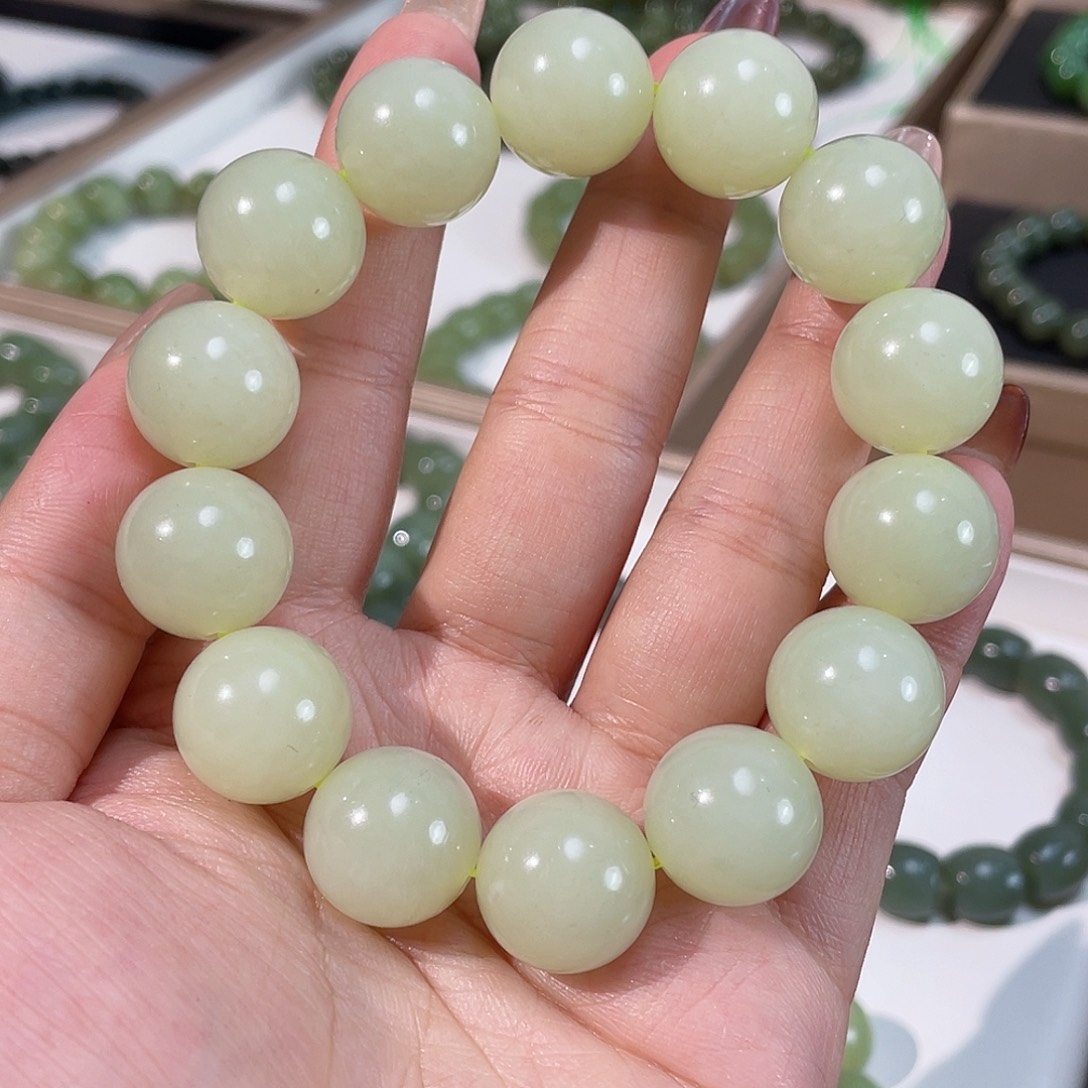 和田玉手链未镶嵌若羌黄口16