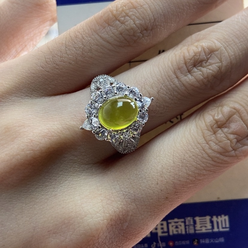 【闪购商品】岫玉戒指银S925镶嵌文**～新疆西藏不包邮