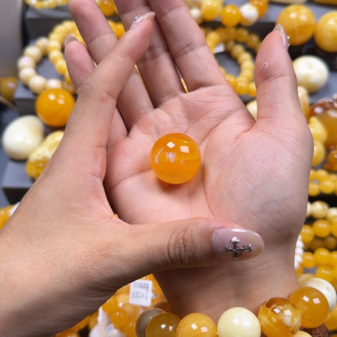 琥珀珠宝奇石未镶嵌锁骨25mm