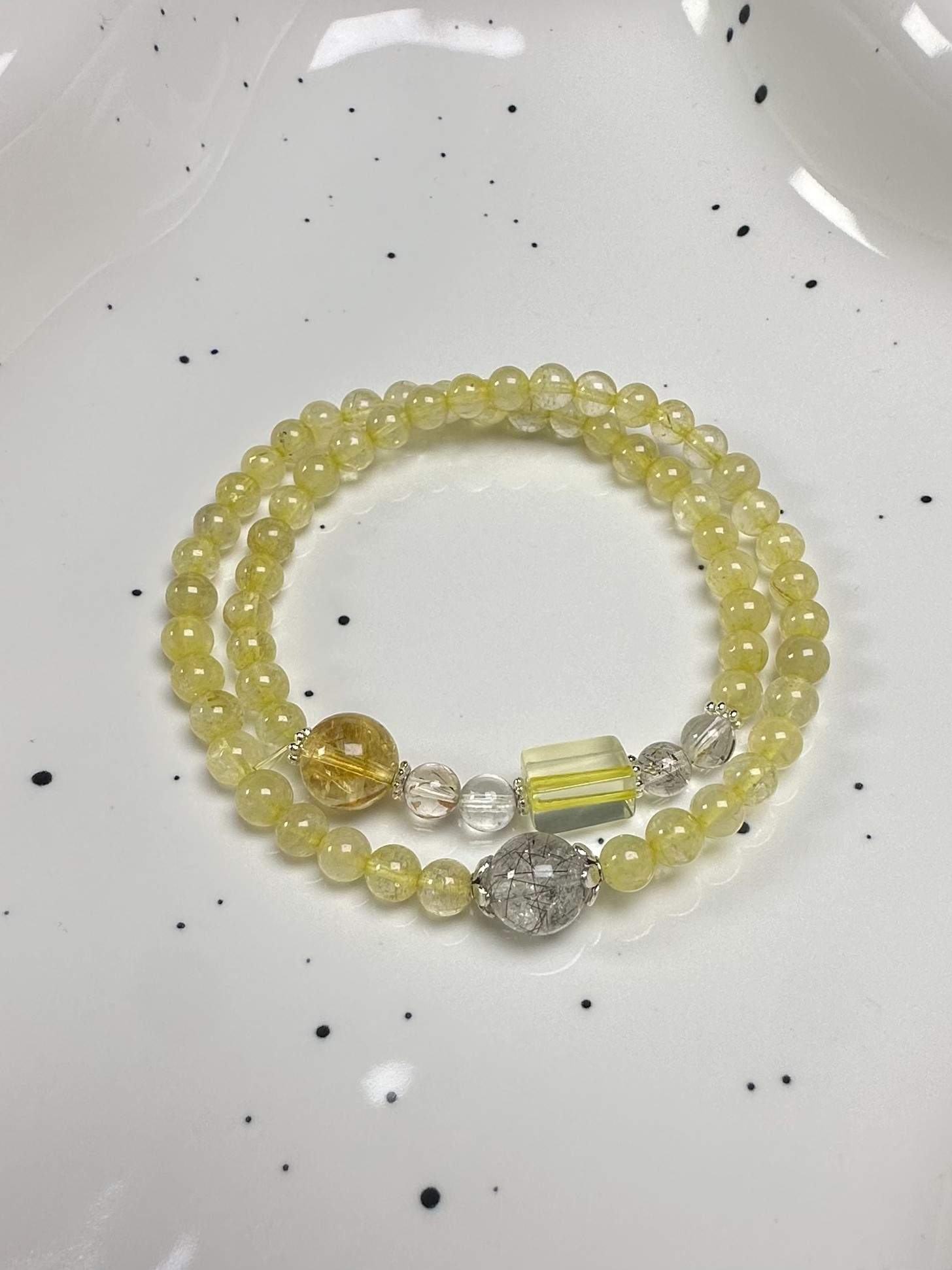 金发晶双圈 手串 000069