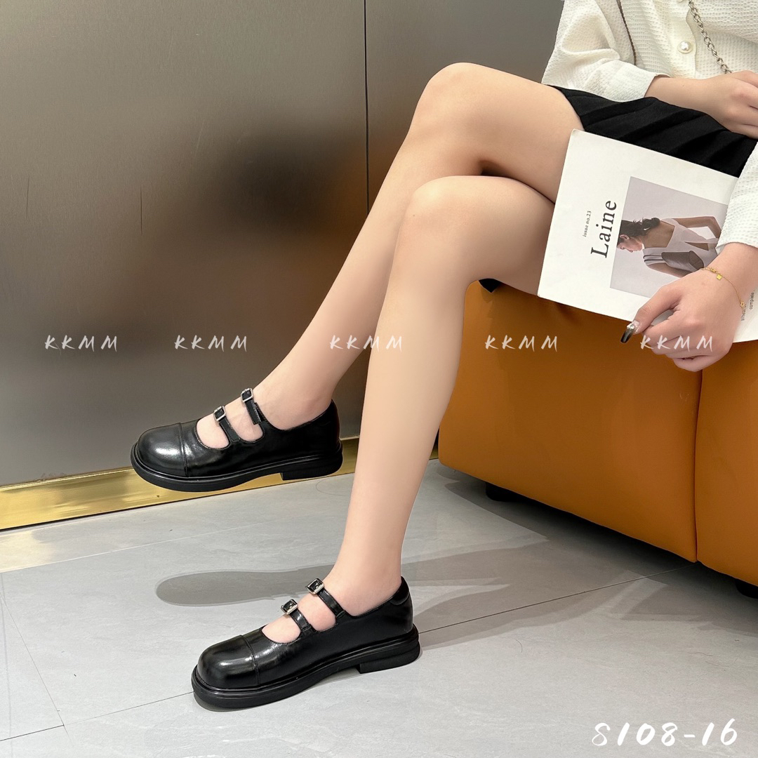 【二叔专属】英伦风皮鞋夏季乐福鞋纯色低跟玛丽珍鞋平跟法式108-16