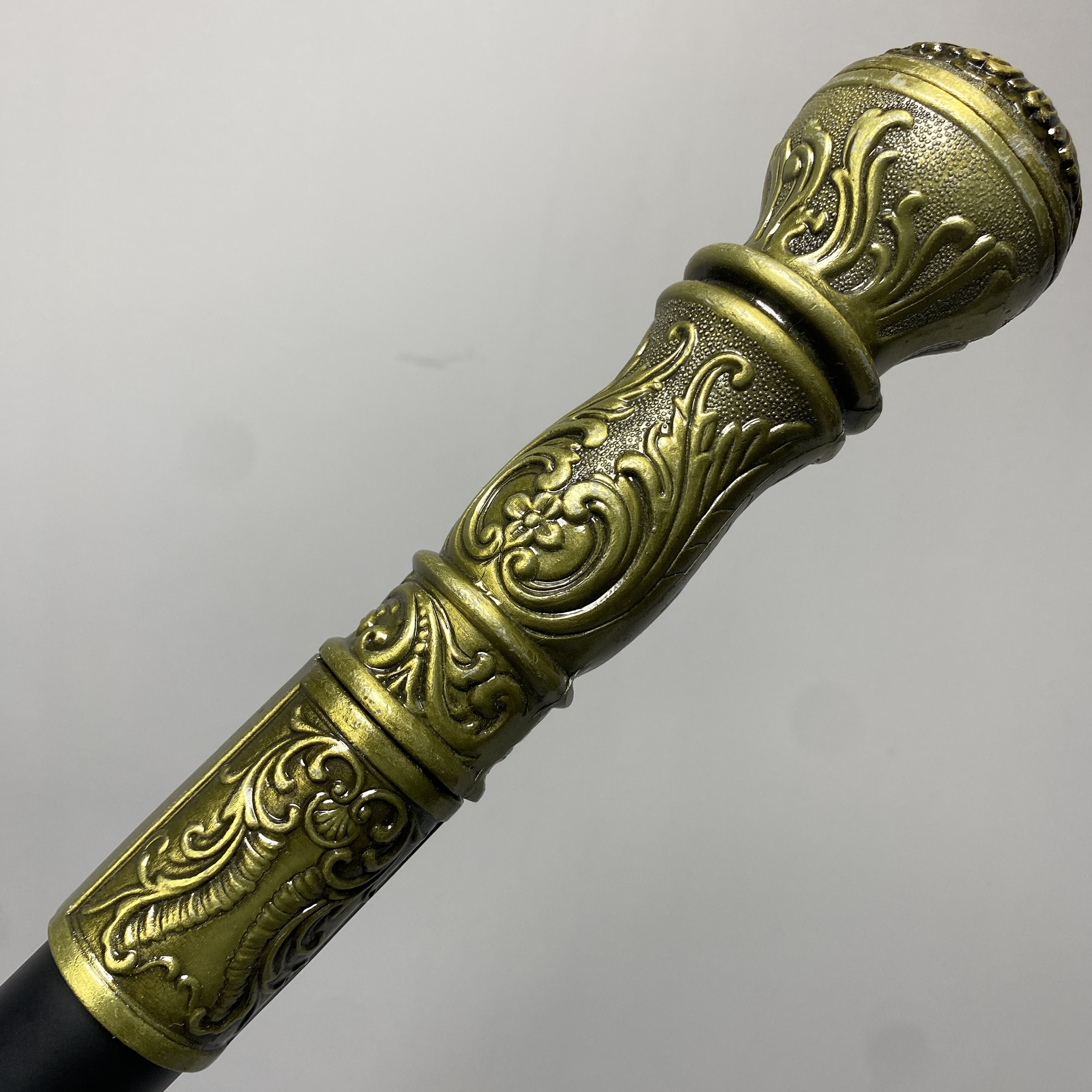 圆头古铜拐杖多功能户外登山杖老人拐棍防滑手杖全金属车载防身