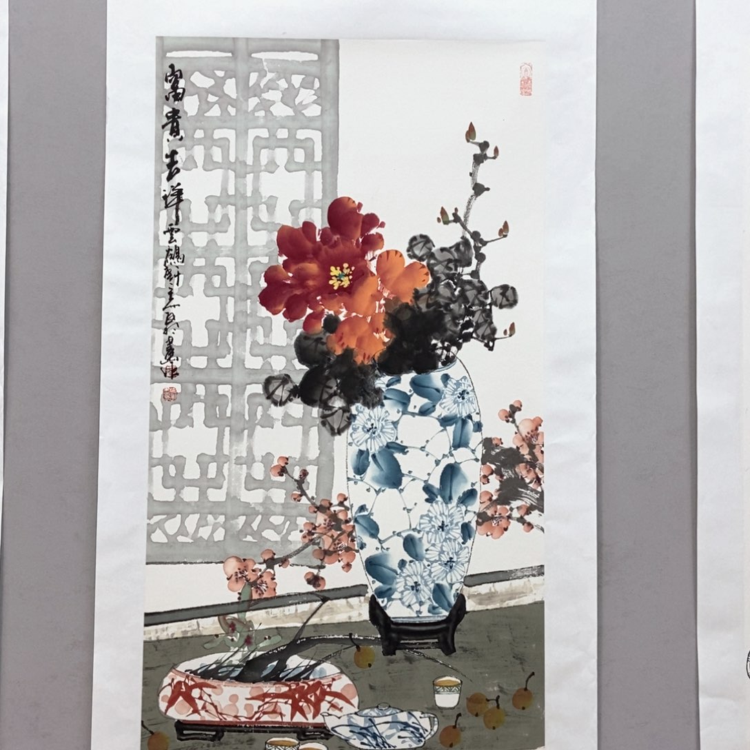 国画陈党明三尺真人真品