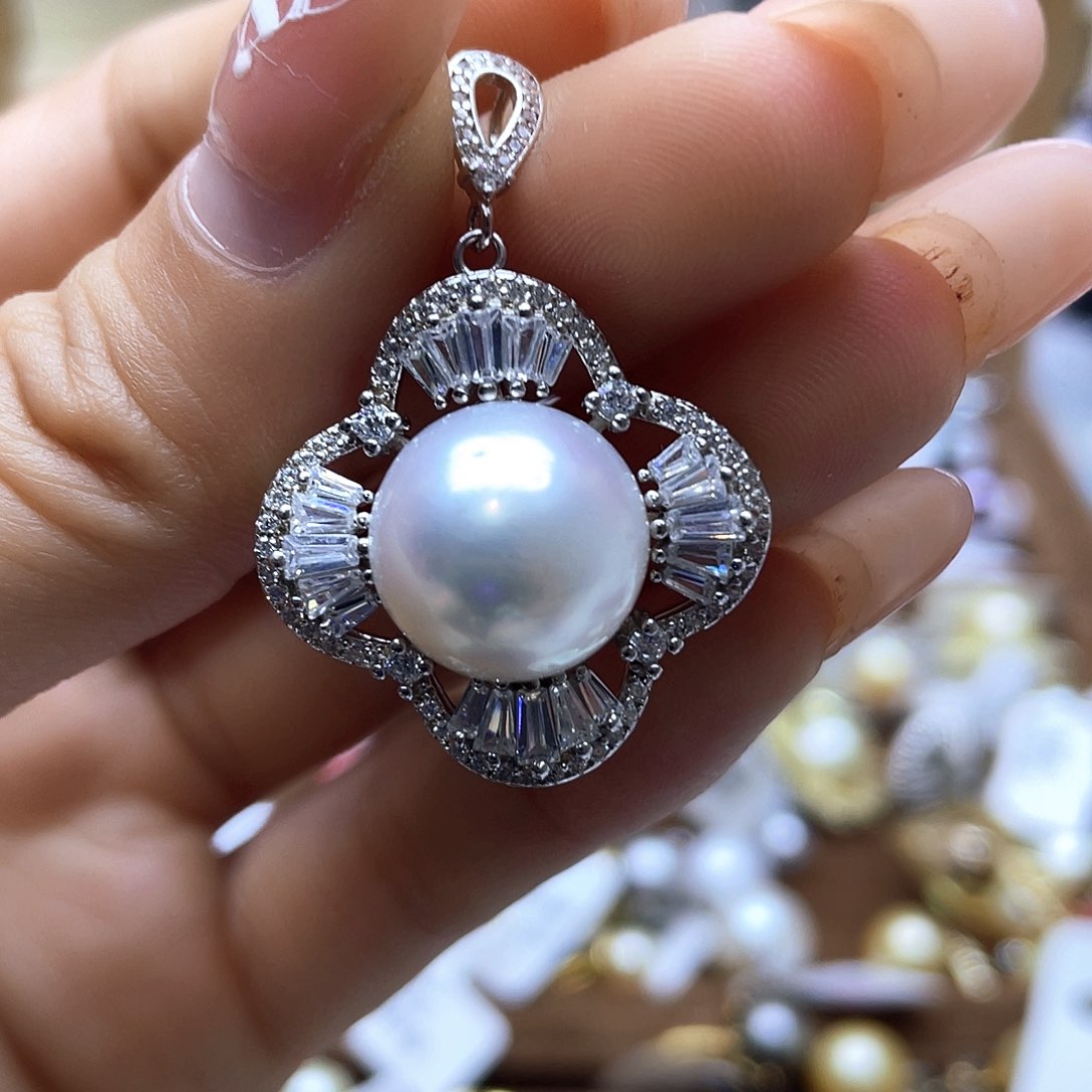 海水珍珠颈饰银S925镶嵌