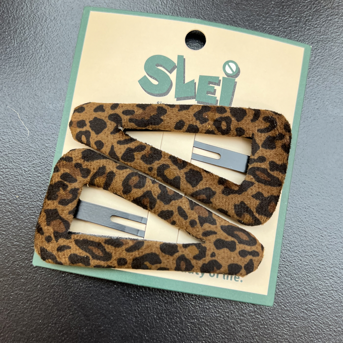 韩系时尚简约百搭豹纹绒布面大三角掰掰夹边夹发夹一对