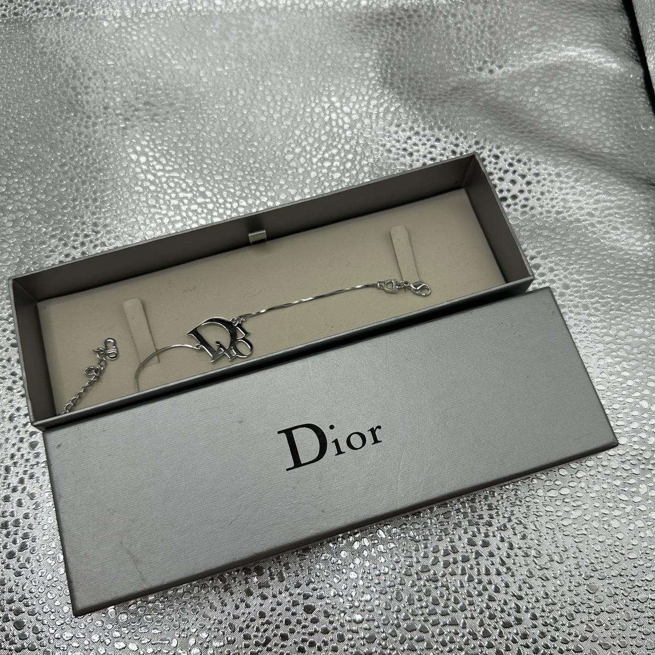 99新 DIOR/迪奥 大吉中古/迪奥银色大logo手链