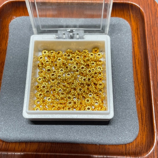 足金999素金5D硬金4mm车轮雪花隔片(此单发8个)