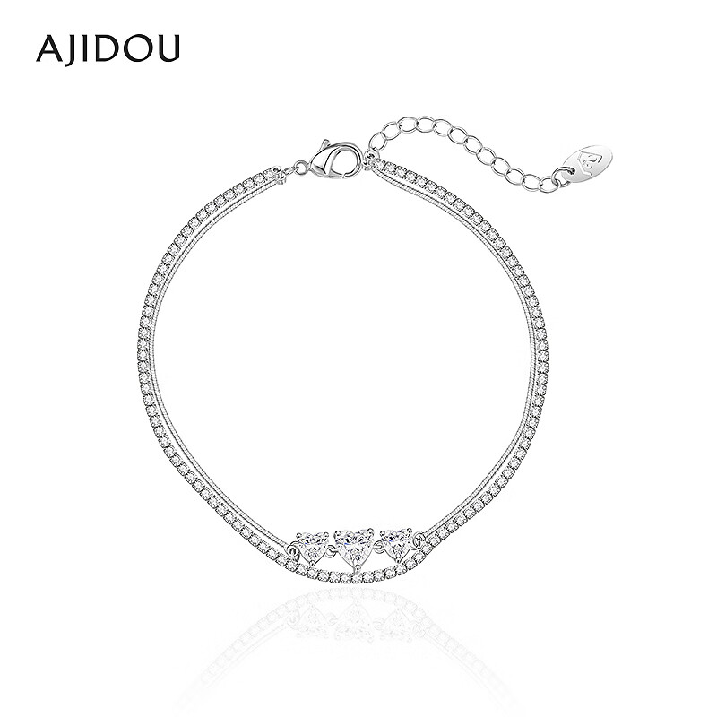 合金合成锆石手链 AJIDOU阿吉豆手饰女款小众设计感手链精致手环
