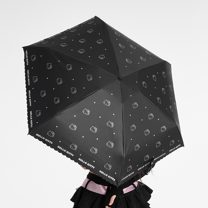 Hello Kitty黑白简约系列-弯柄折叠伞