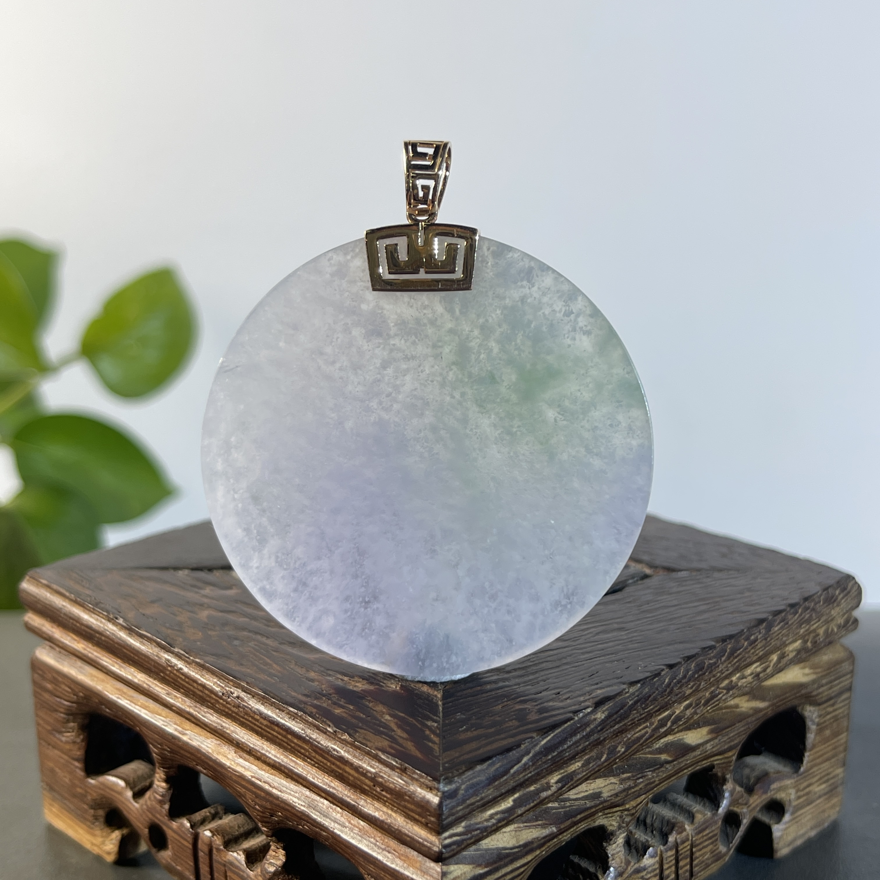 JYB29-143  天然缅甸A货翡翠  18K镶嵌无事牌