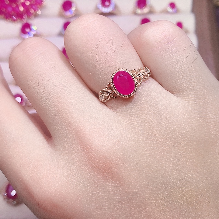 红宝石银S925镶嵌戒指