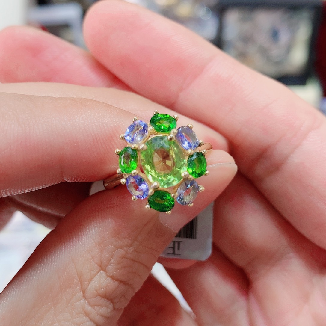 碧玺戒指戒指银S925镶嵌