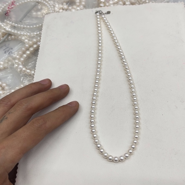颈饰银S925镶嵌淡水珍珠982
