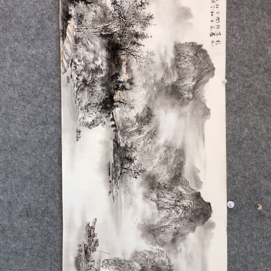 云***心国画山水作品写意
