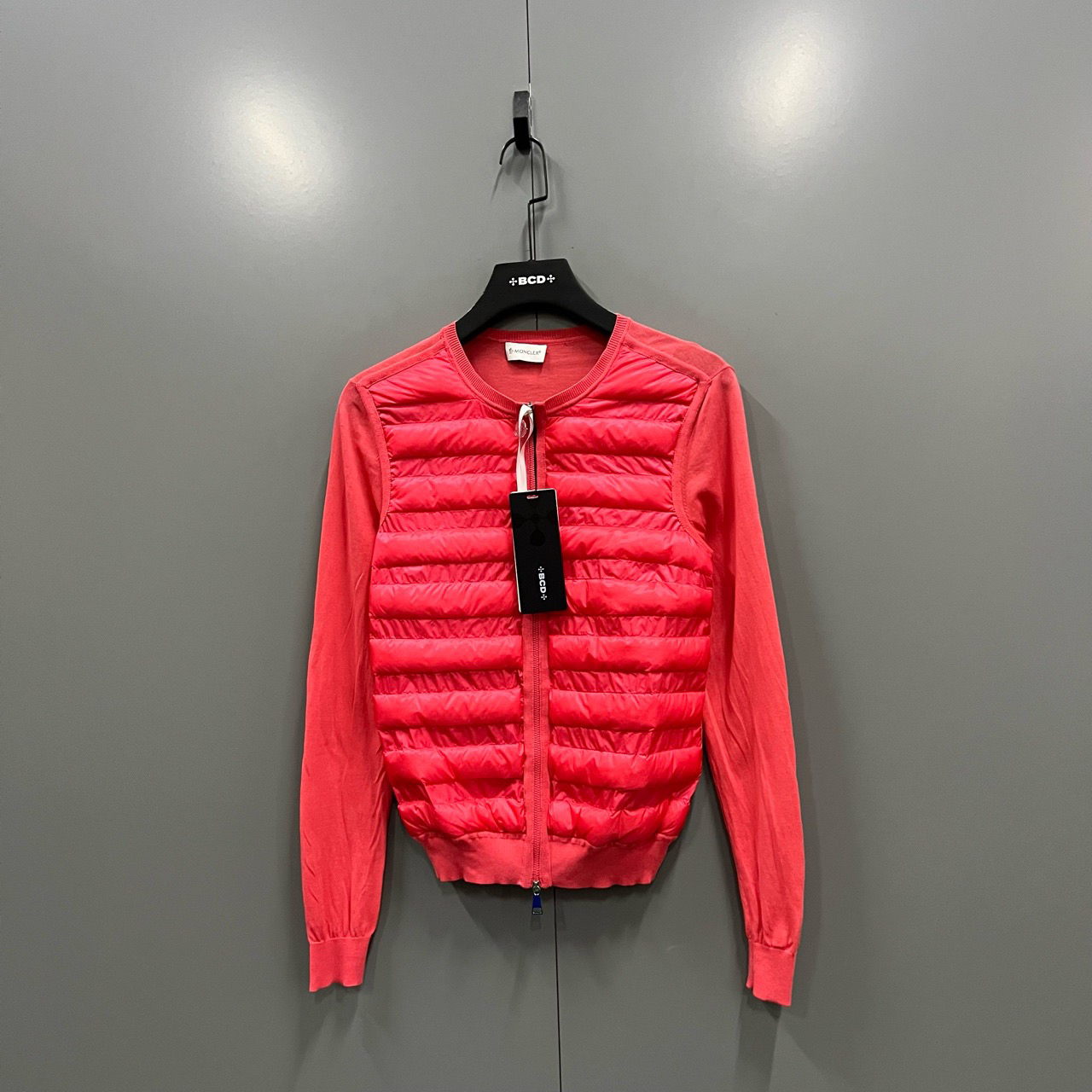 95新 MONCLER zz8 粉色针织拼接外套 S码/014682