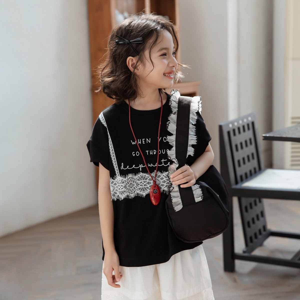 【桃子大叔】SCHWARTZ2025夏季新款儿童女童款T恤短袖1307