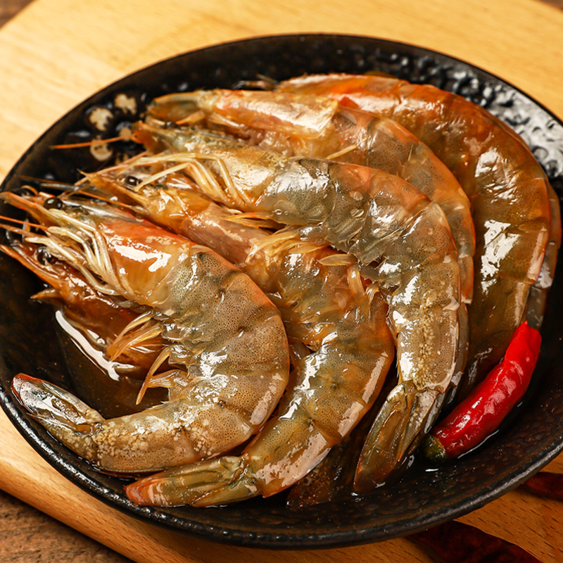 东北生呛酱虾生腌大虾300g/罐无皮虾开背即食海鲜新鲜下酒菜