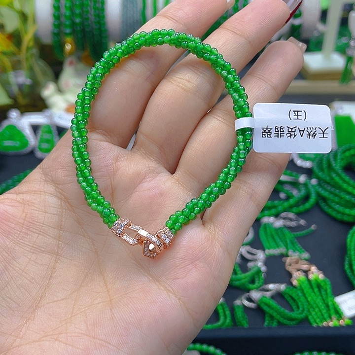 翡翠手链未镶嵌梧*?麻花s l