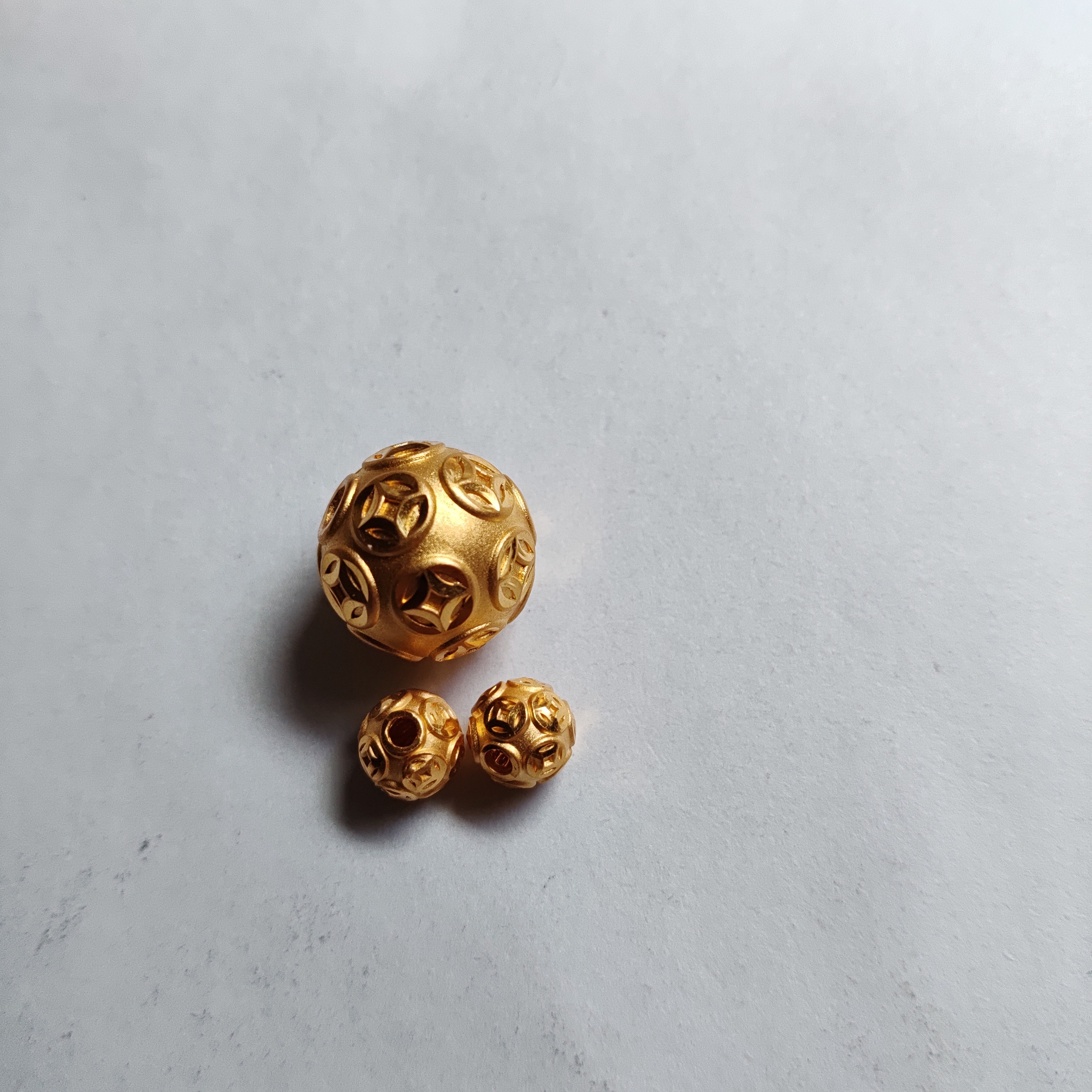转运珠珠3D硬金貔貅配珠手串百搭珠子