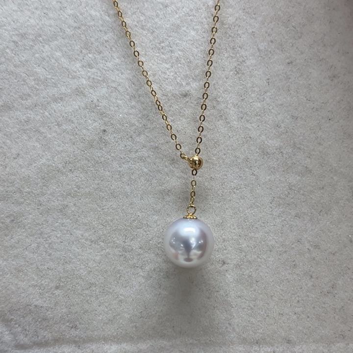 套链18K金镶嵌海水珍珠澳白10-11m 85号