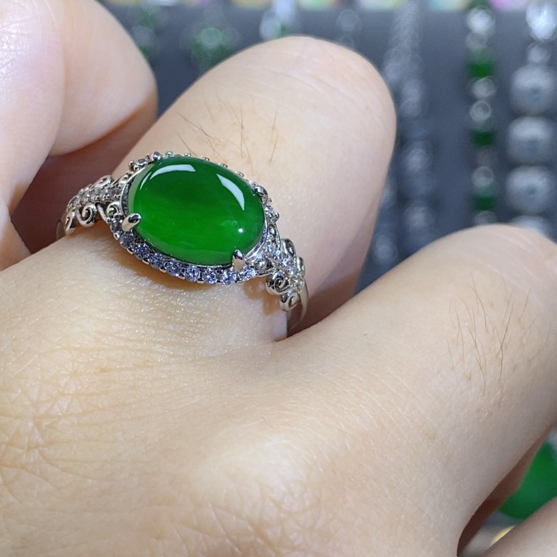 颈饰银S925镶嵌翡翠166号