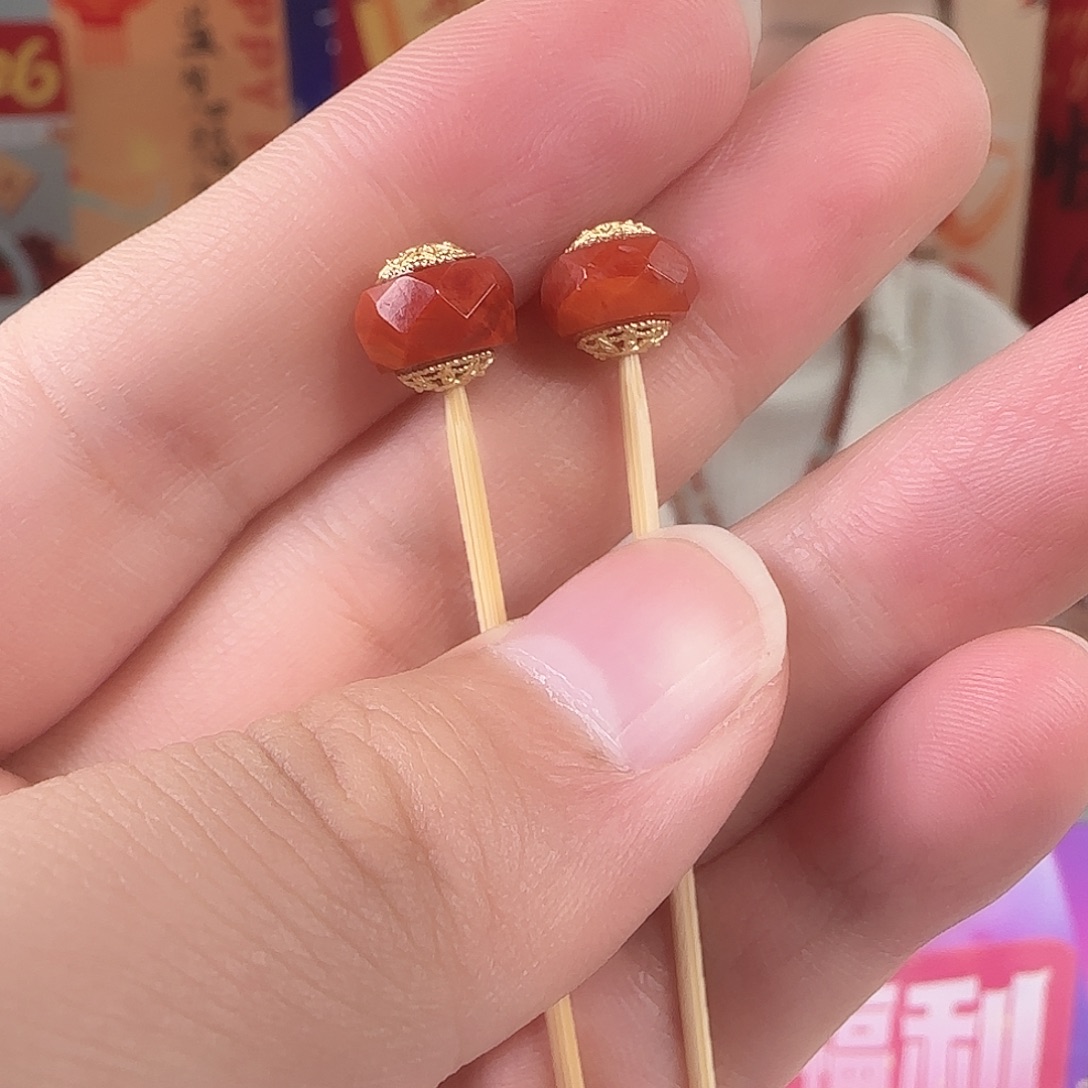 南红玛瑙银S925镀金镶嵌珠宝奇石