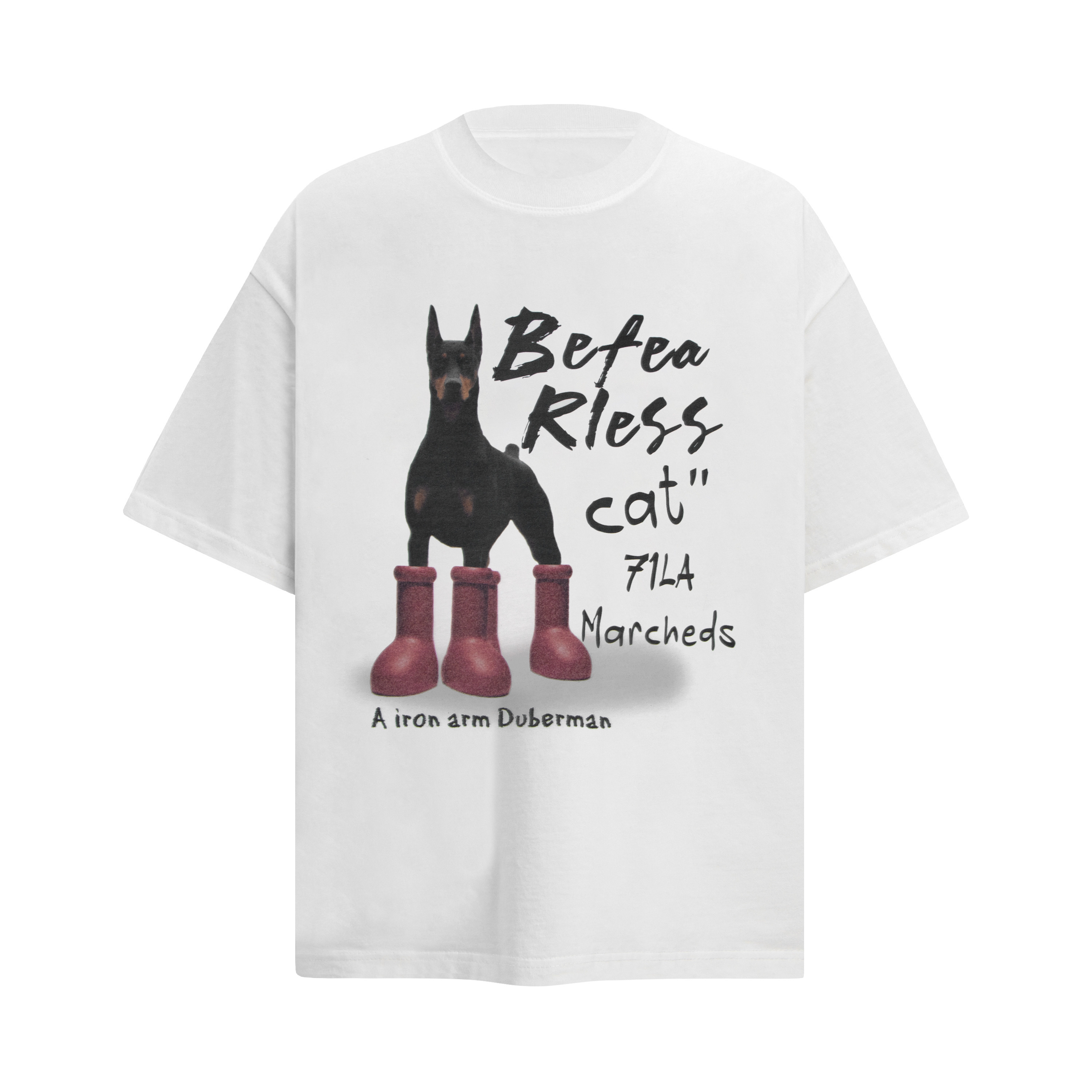 杜宾犬短袖T恤男女同款宽松版