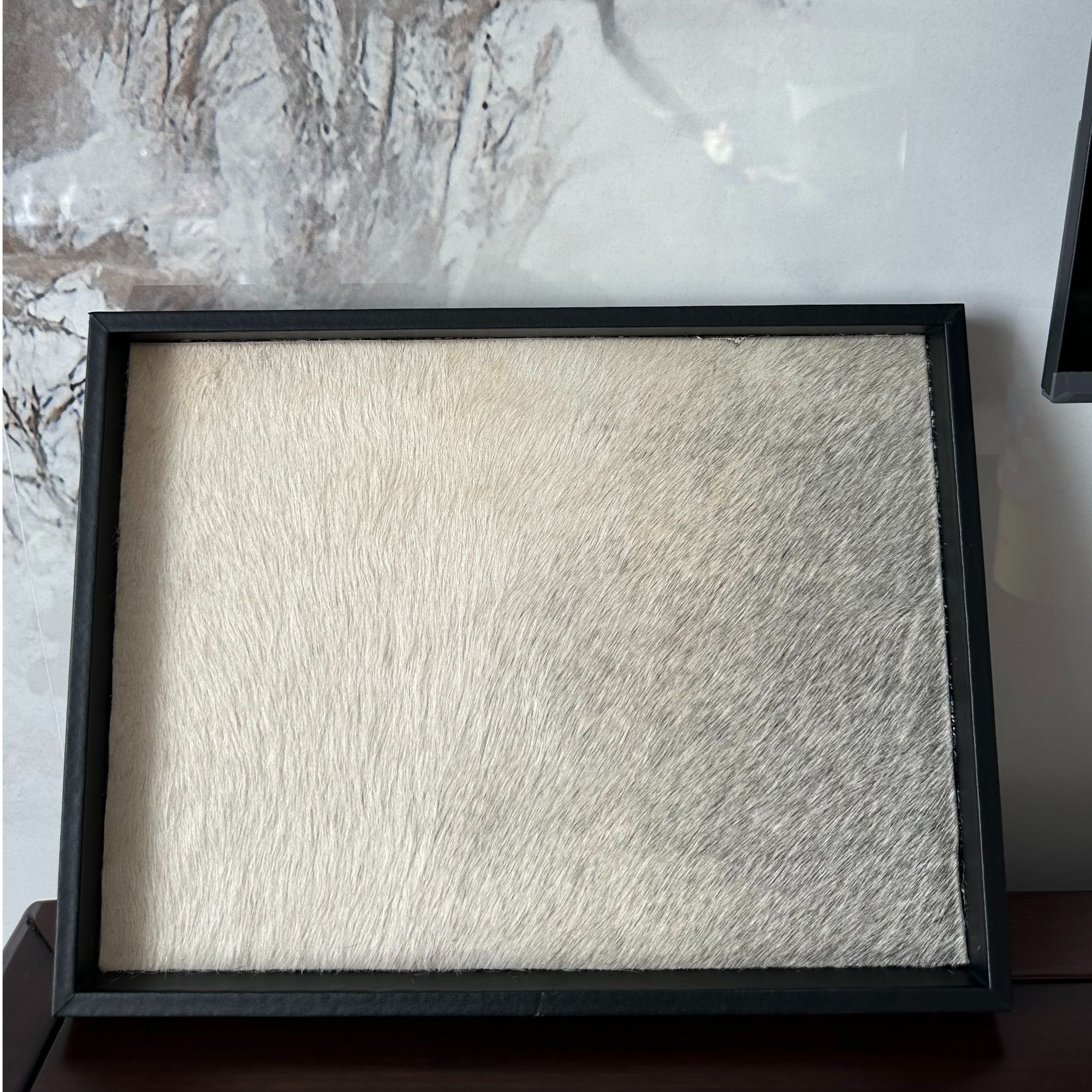 马毛托盘渐变麻针简约风桌面玄关钥匙收纳高档艺术托盘桌面摆件