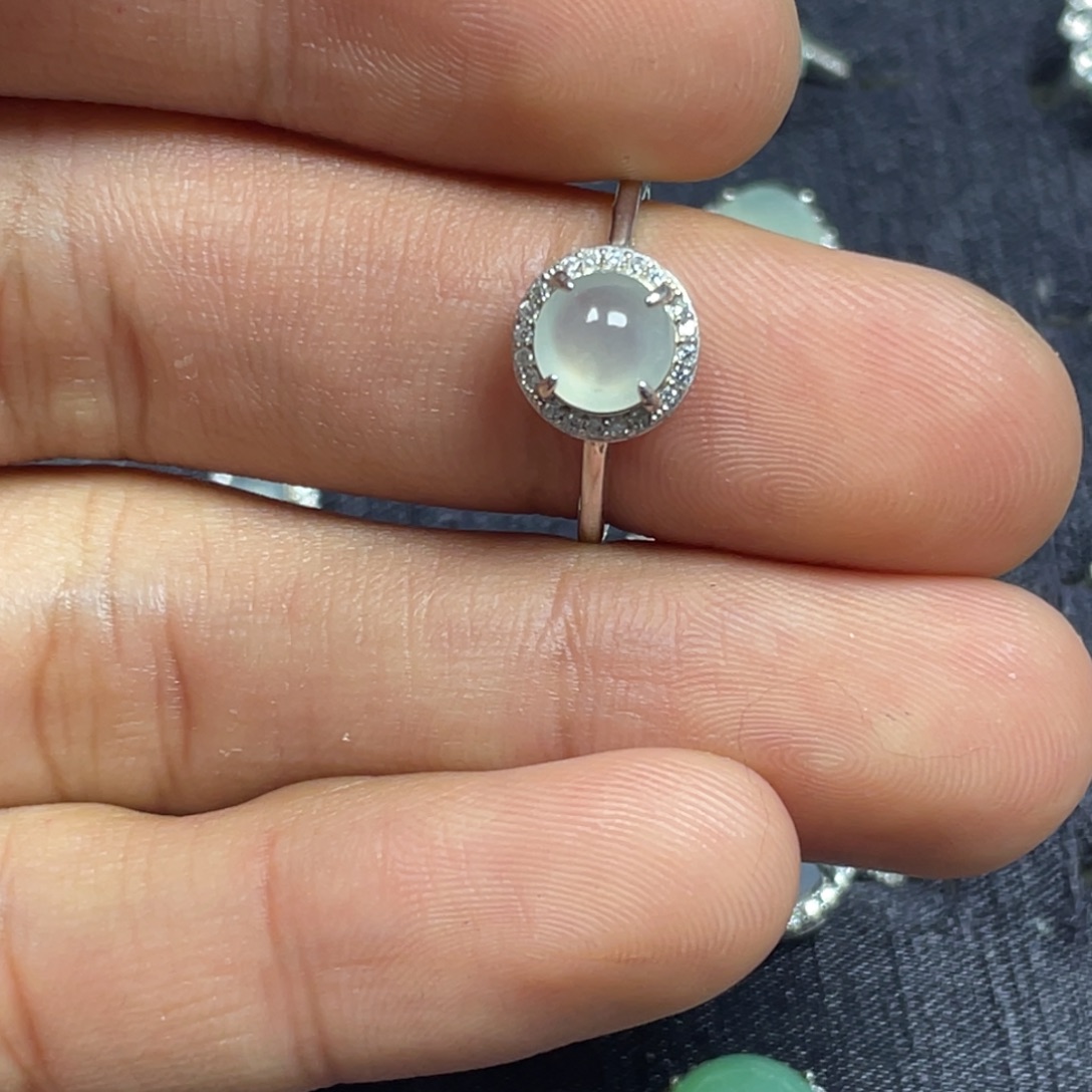 翡翠银S925镶嵌戒指