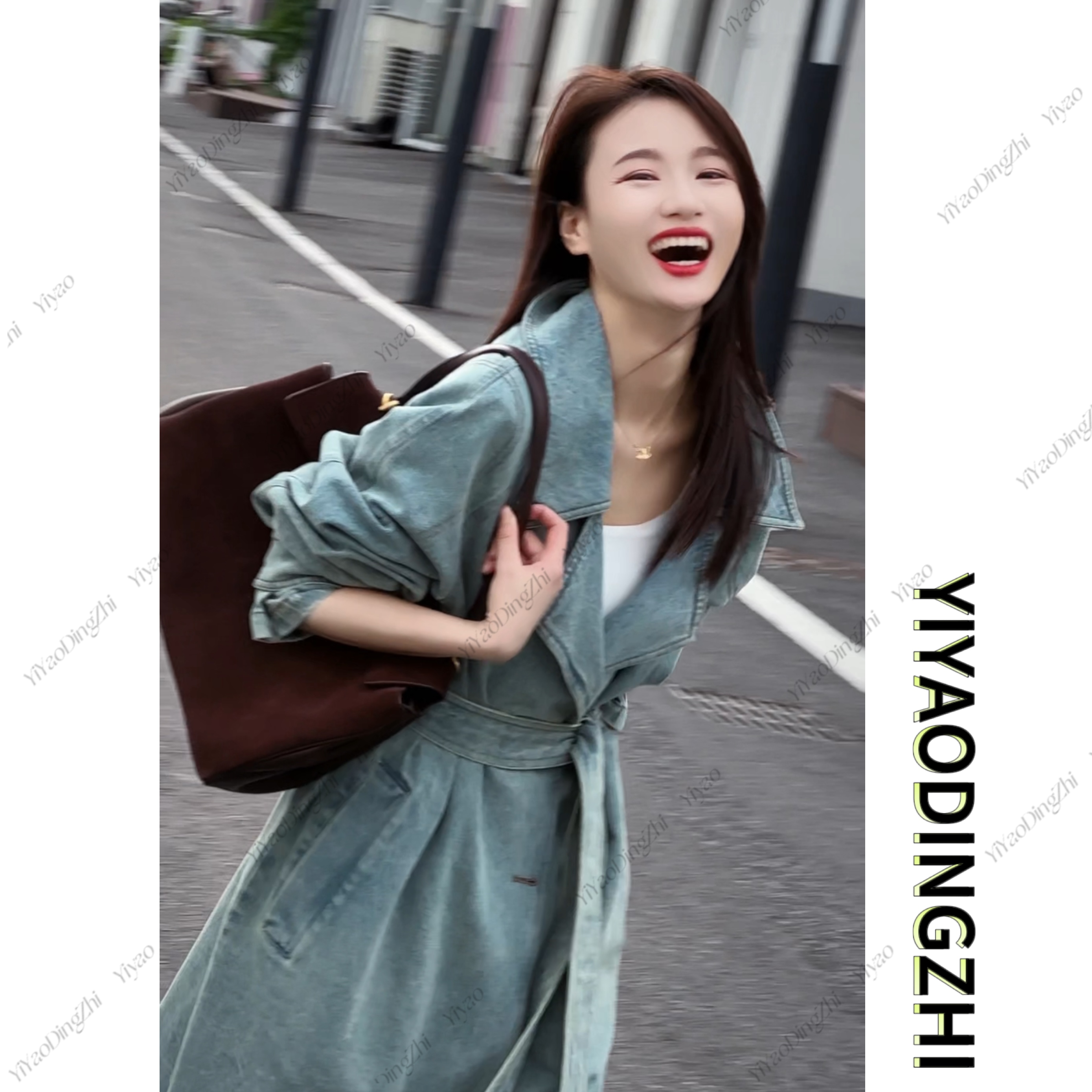 【亦瑶定制】 曼德拉  春款轻奢高级感时尚休闲牛仔款风衣4QWDD7122