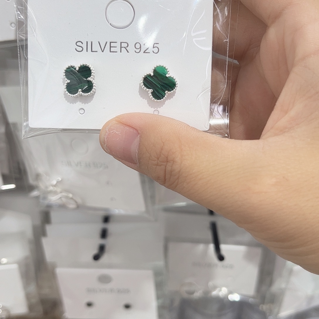 合成立方氧化锆纯银四叶草绿