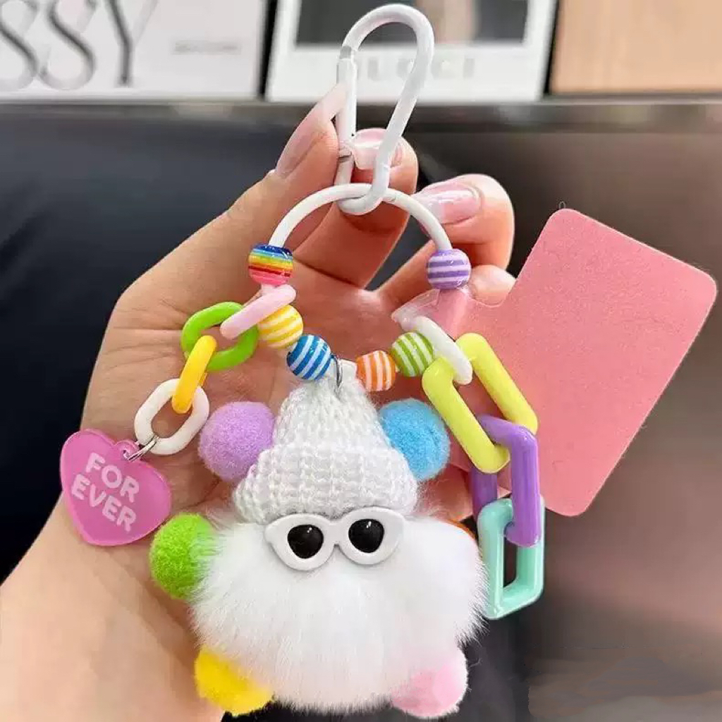 （薅羊毛啦-任选两色）小煤球包包挂饰钥匙扣挂件