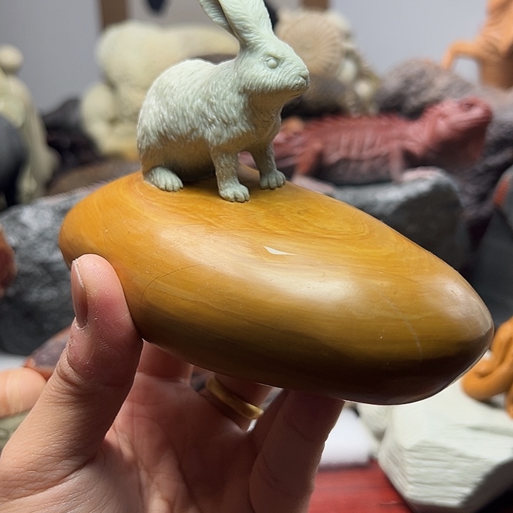 东北石松花石摆件