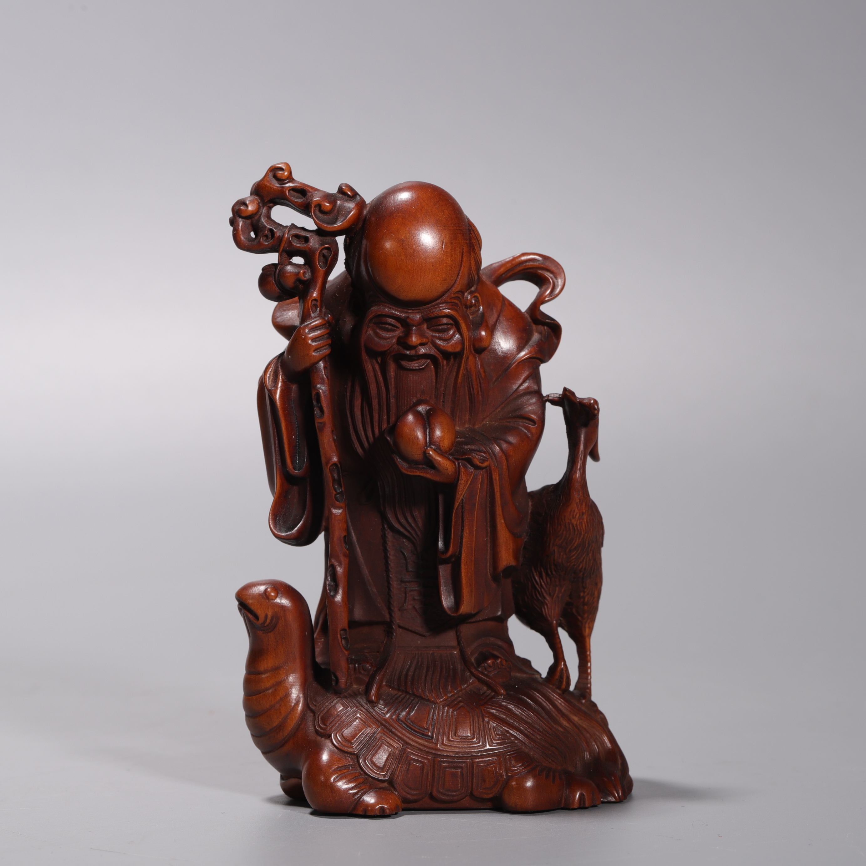 lot26   清代   黄杨木寿星摆件