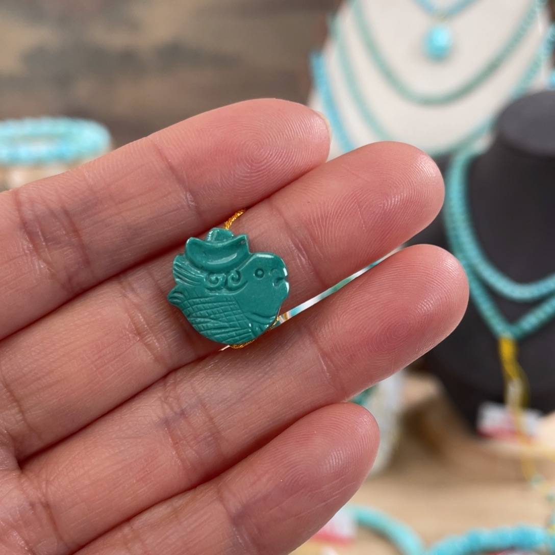 绿松石未镶嵌套链13*14鱼