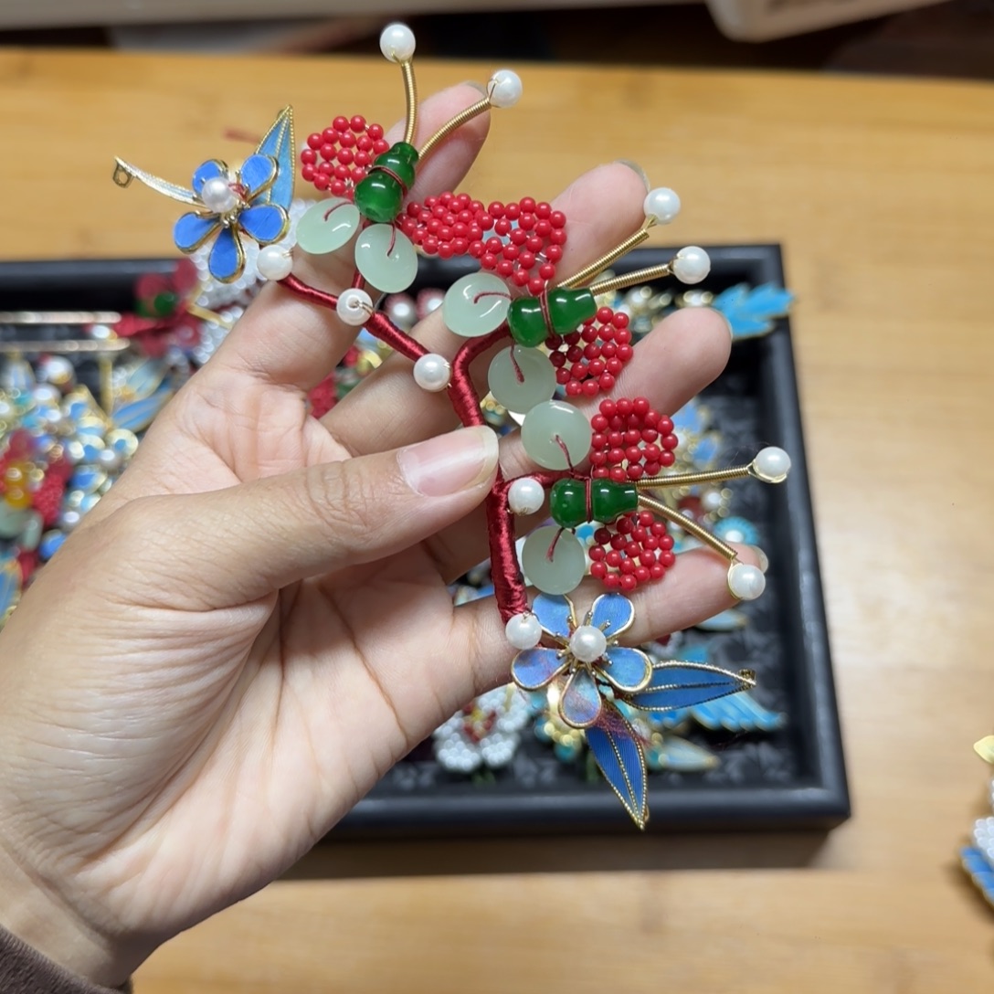 醋酸铁合金鹅毛仿点翠