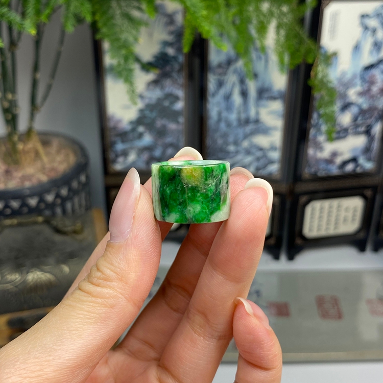 飘绿飘花路路通挂件花件 天然翡翠A货 