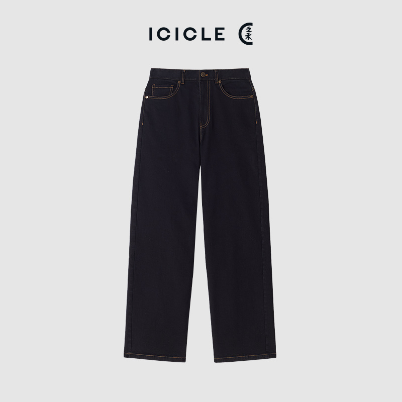 【琥珀流光】ICICLE之禾女装超弹斜纹牛仔裤休闲百搭直筒裤5085