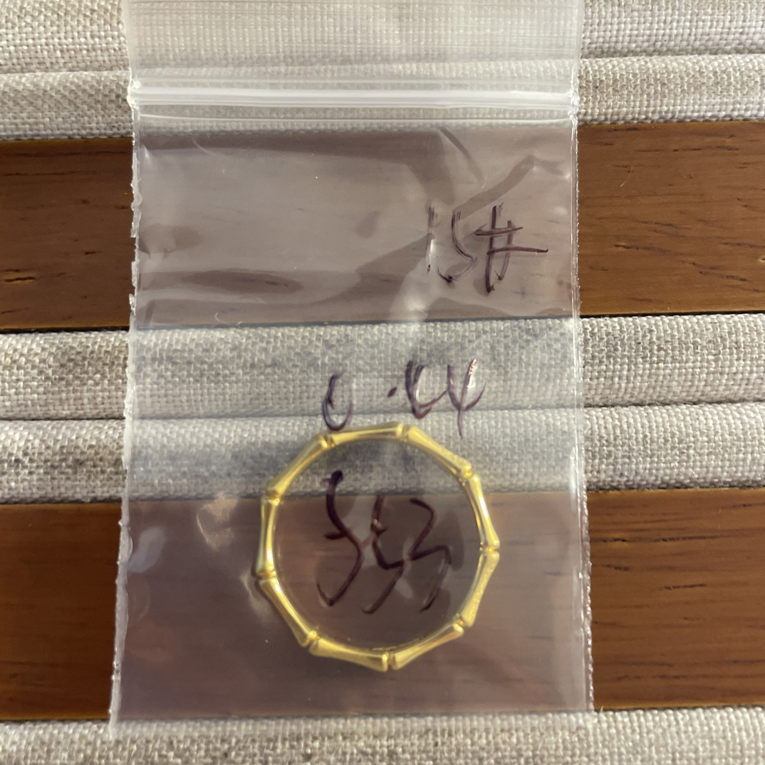 克重0.44 15号 磨砂竹节戒指 足金999