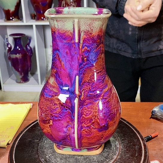 摆件尚峰钧窑作品瓶摆件