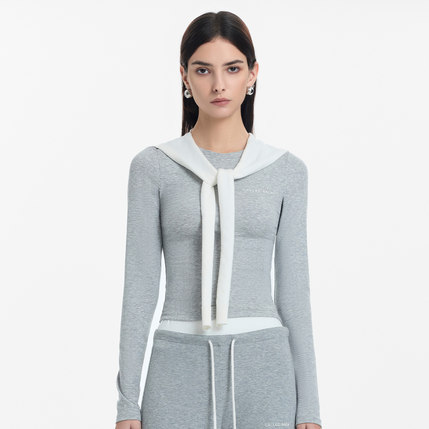 CALLED BACK新款设计师气质时尚休闲圆领两件套灰色长袖