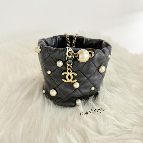 99新 Chanel/香奈儿 大吉中古tj/Chanel香奈儿21春珍珠抽绳水桶