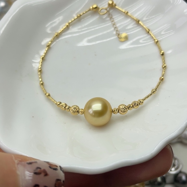 海水珍珠手链18K金镶嵌