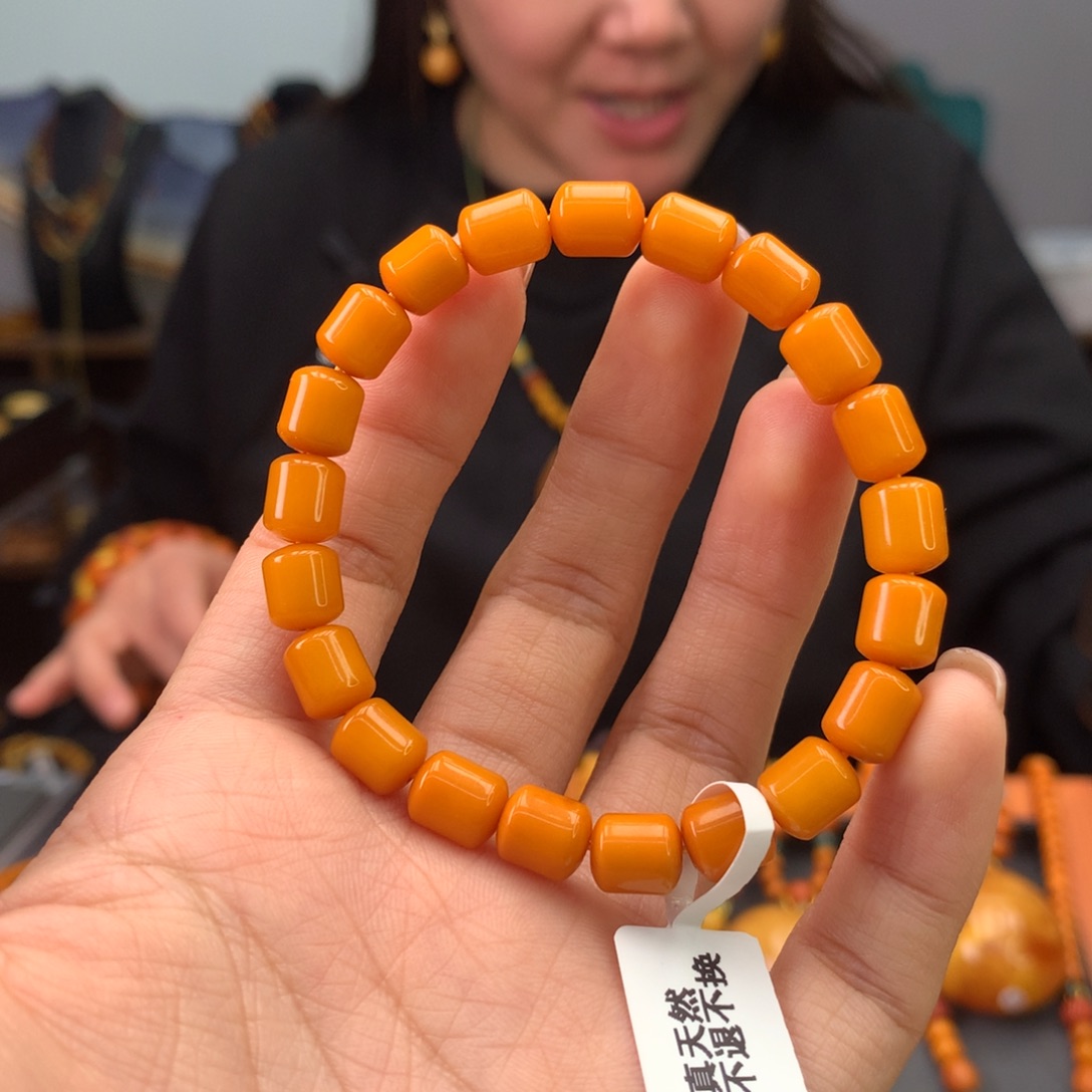 蜜蜡手串未镶嵌天然