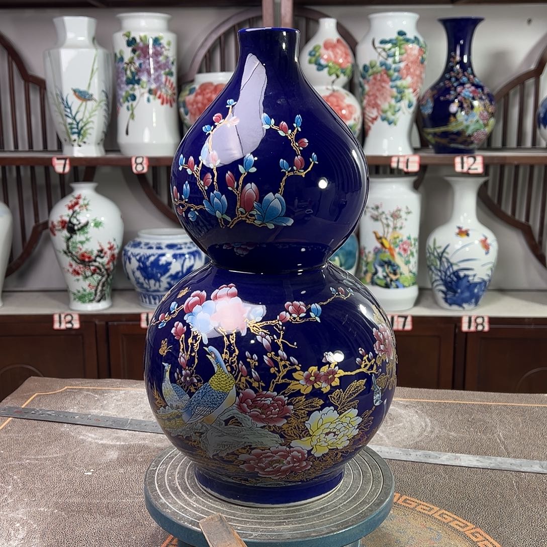 陶摆件景德镇陶瓷葫景泰蓝